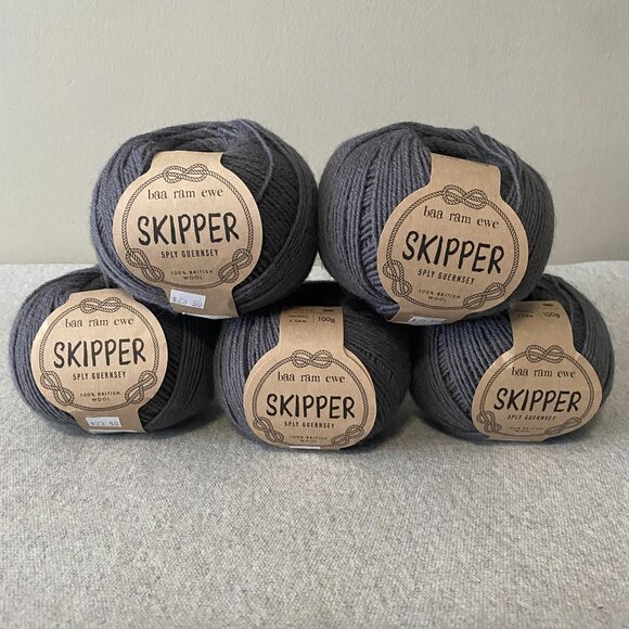 NWT Baa Ram Ewe Skipper 5ply Guernsey Colour Rockall Grey Lot of 5 - Picture 1 of 16